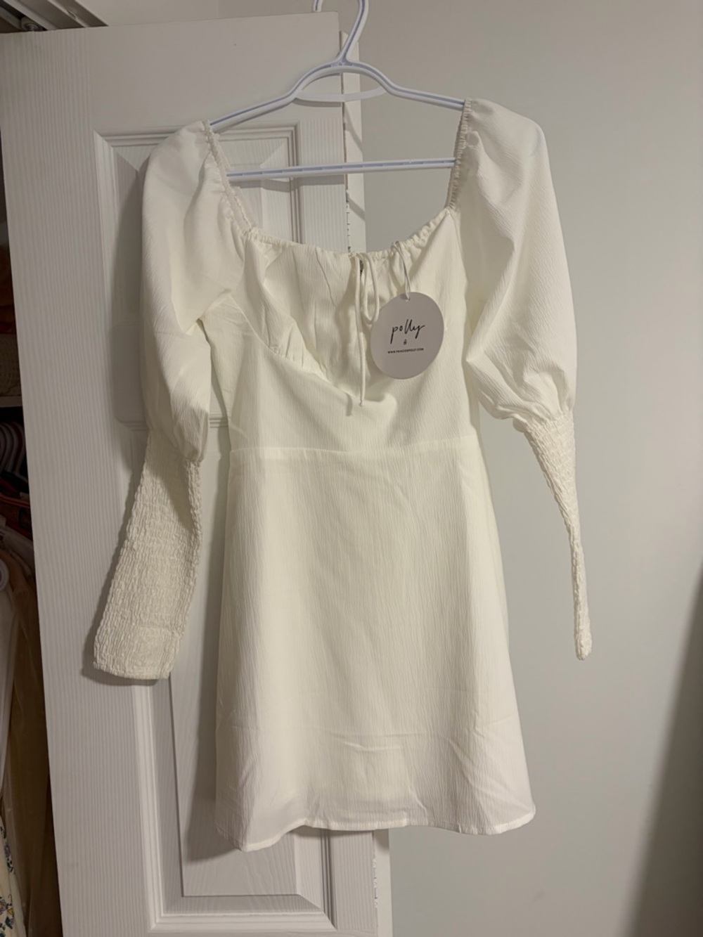 Princess Polly Cream Puff-Sleeve Mini Dress - Cream
